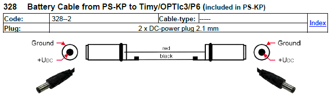 328--2 — кабель питания PS-KP → Timy/OPTIc3/P6